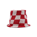 Women Knitted Lattice Bucket Hat